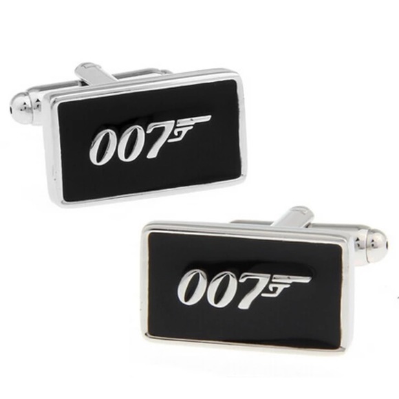 Black & Silver 007 James Bond Cufflinks - Picture 1 of 14